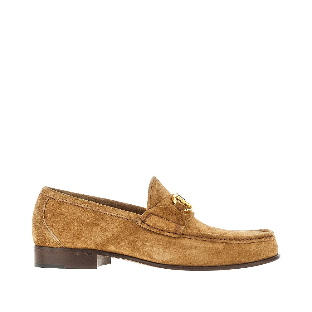'VLogo Signature' suede leather loafers