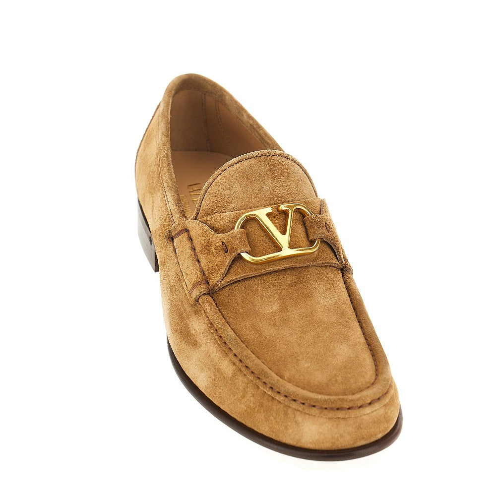 'VLogo Signature' suede leather loafers
