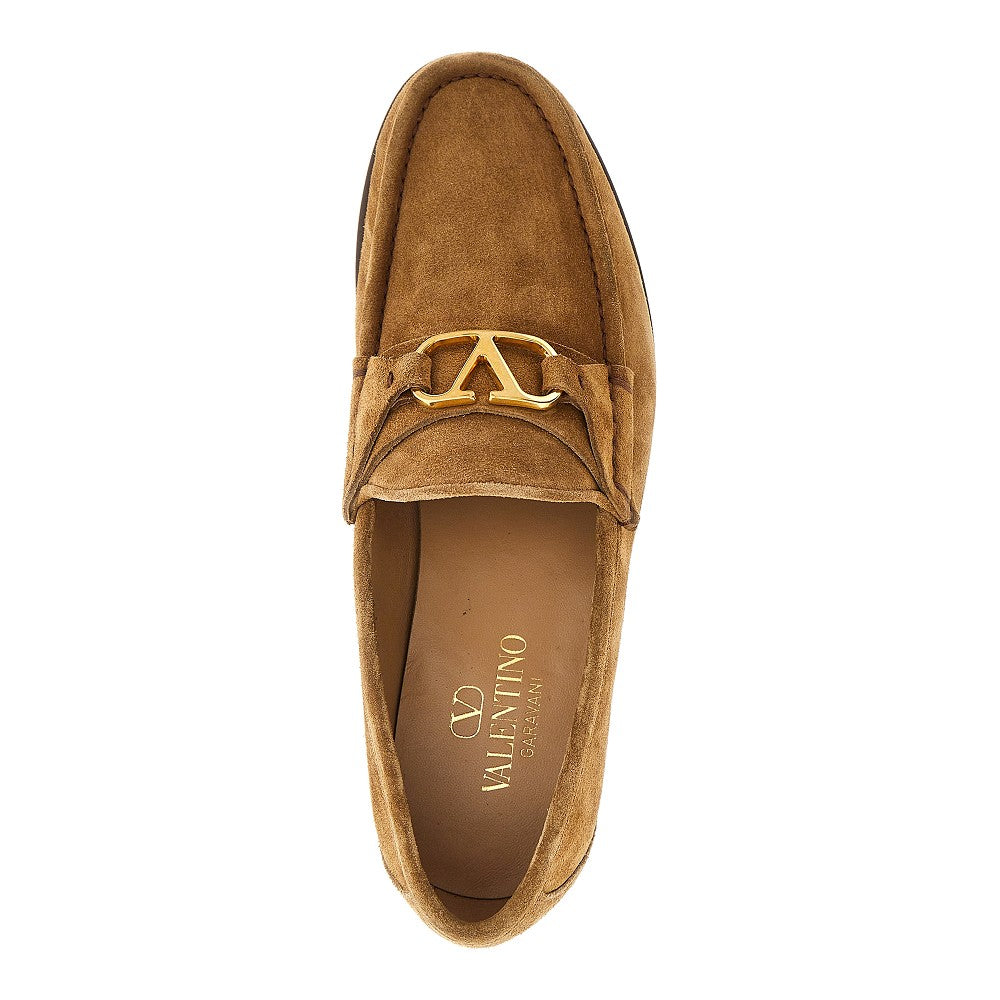 'VLogo Signature' suede leather loafers