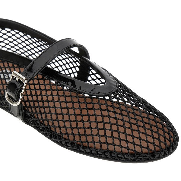 Fishnet ballerina flats