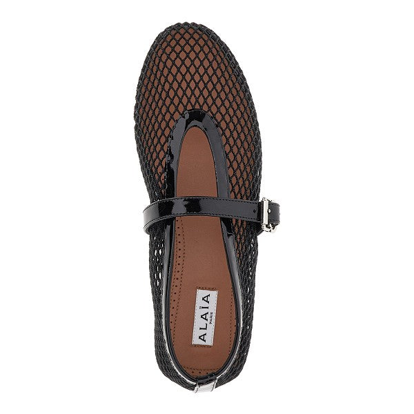 Fishnet ballerina flats