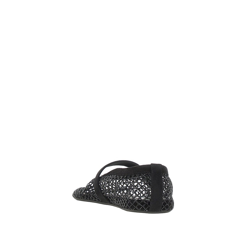 Ballerine in rete con strass