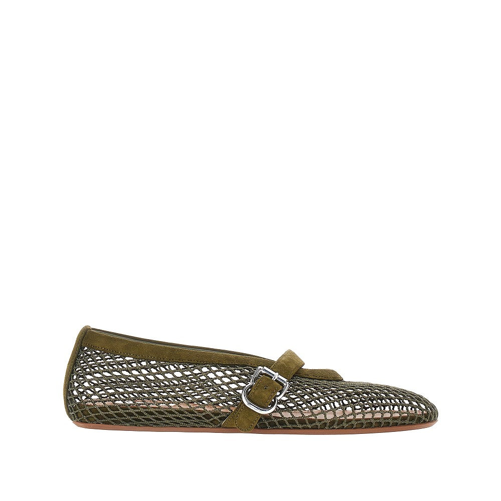 Fishnet ballerina flats