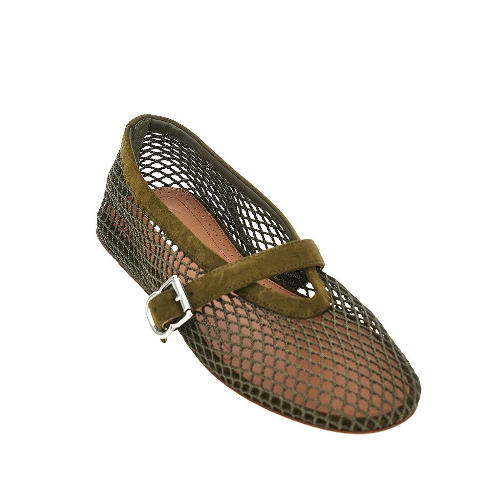 Fishnet ballerina flats