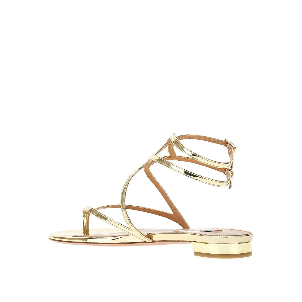 Laminated leather &#39;Baia&#39; flat sandals