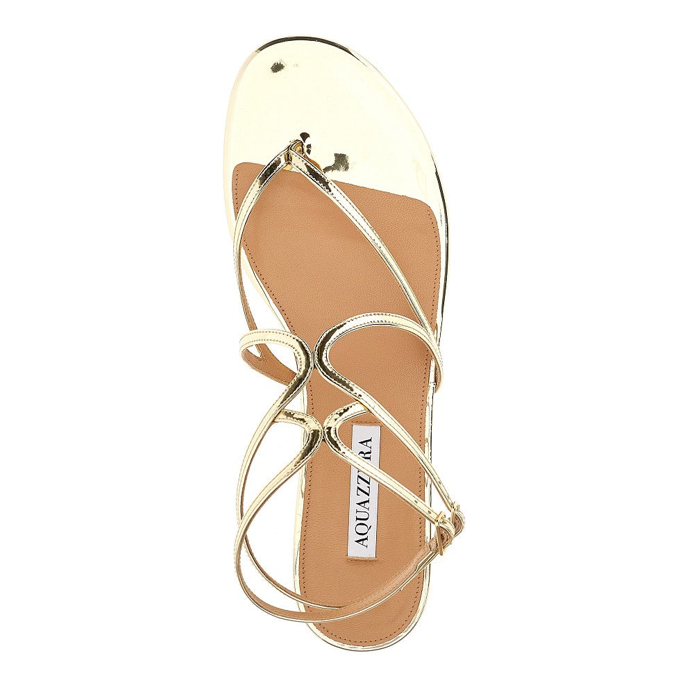 Laminated leather &#39;Baia&#39; flat sandals