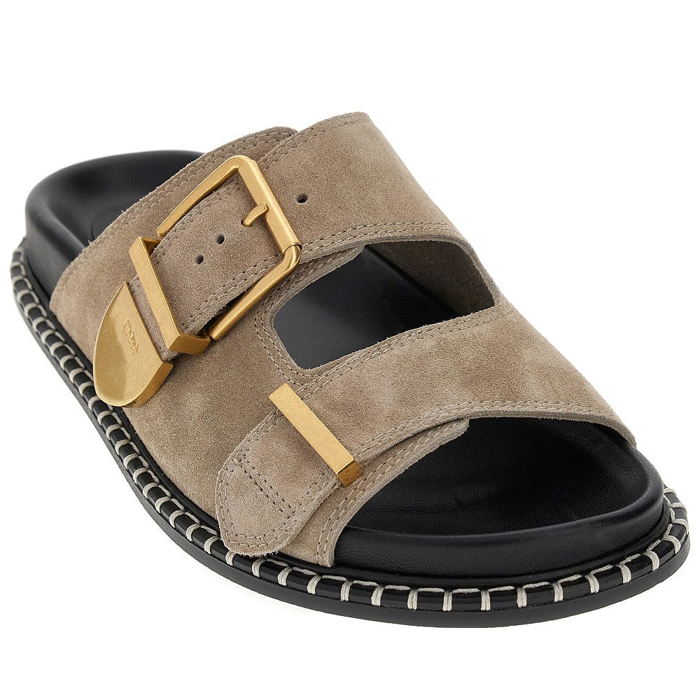 &#39;Rebecca&#39; suede leather double strap sandals