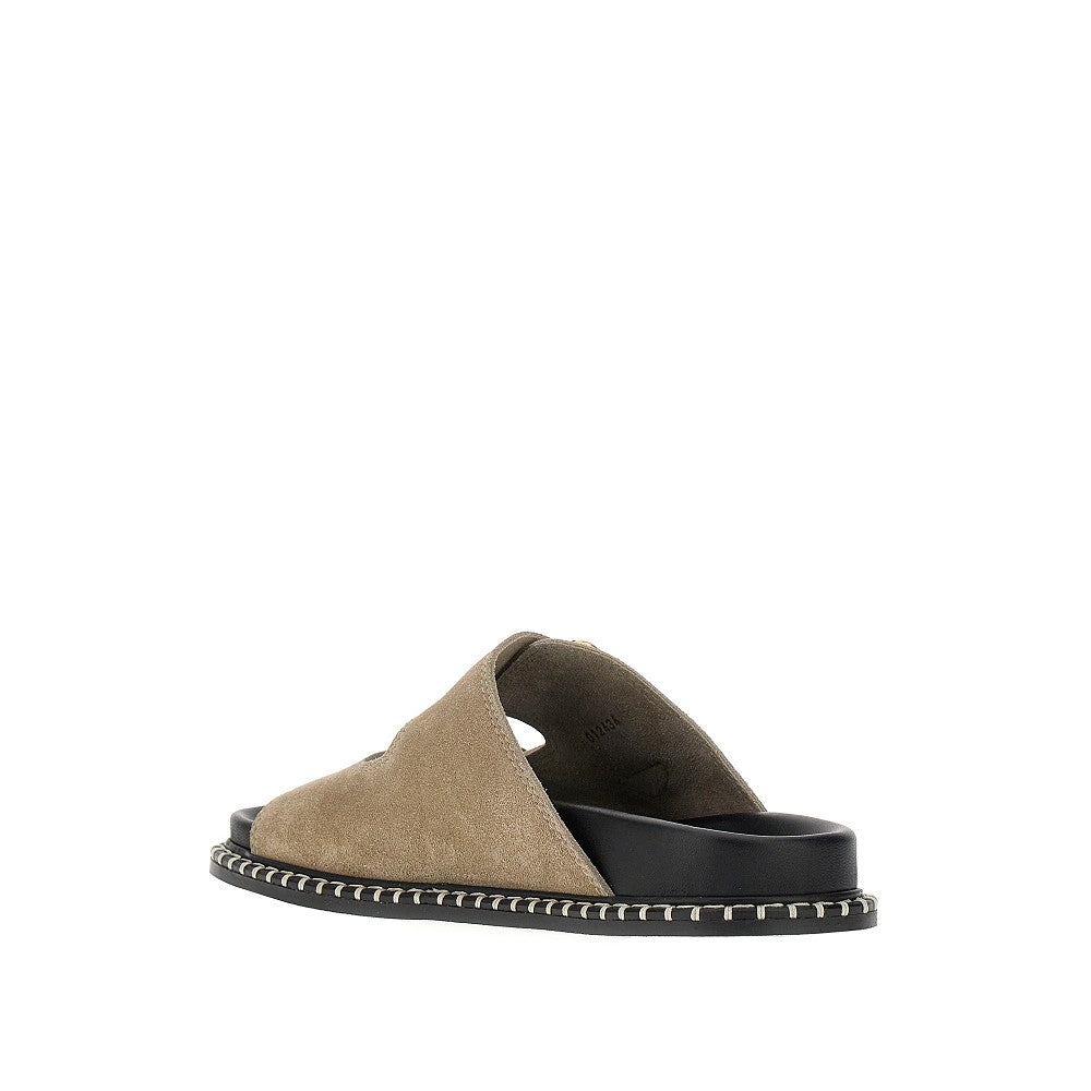 &#39;Rebecca&#39; suede leather double strap sandals