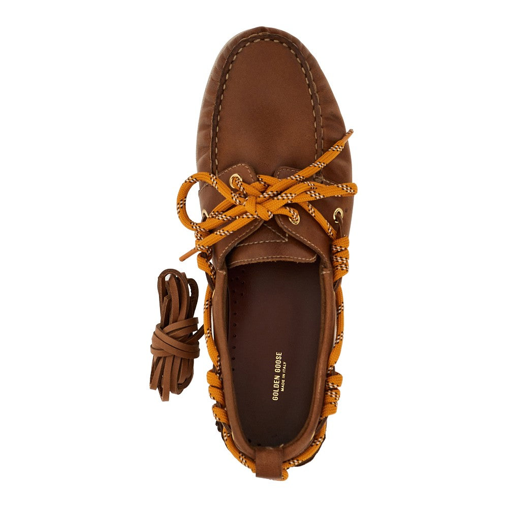 Leather boat shoes