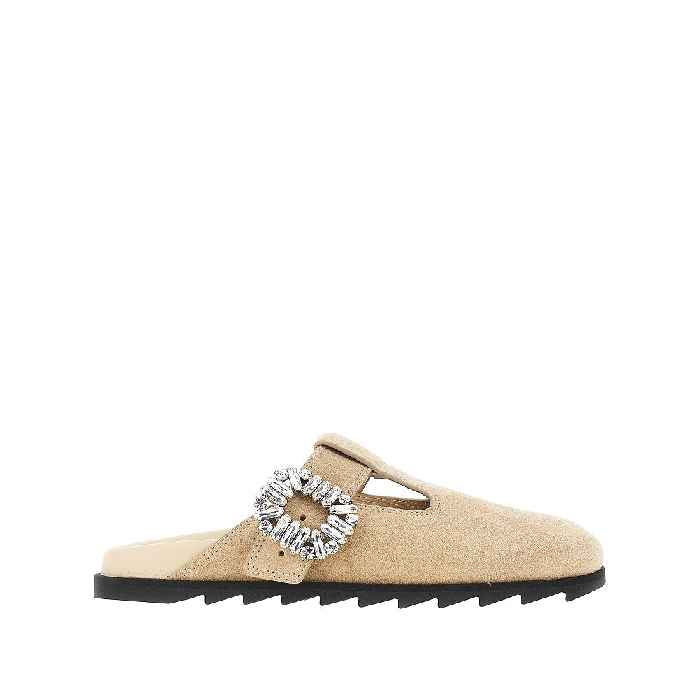 'Slidy Viv'' suede leather mules