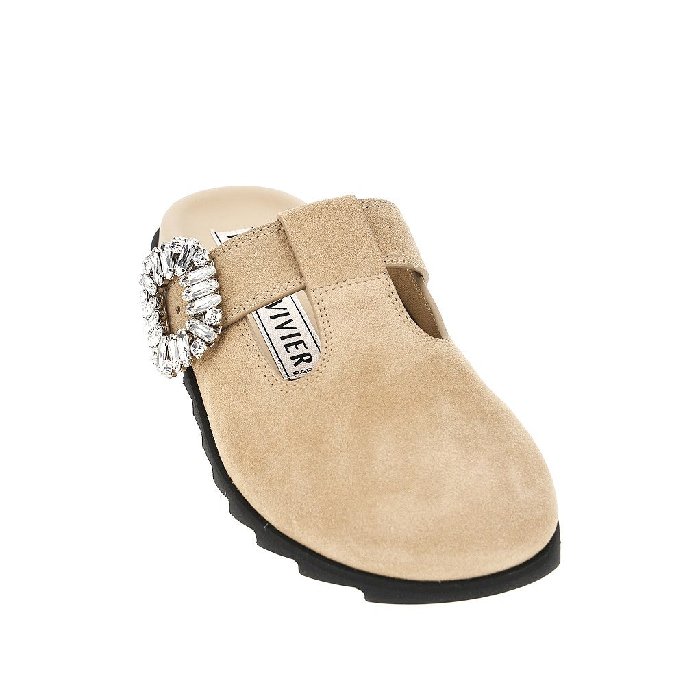 'Slidy Viv'' suede leather mules