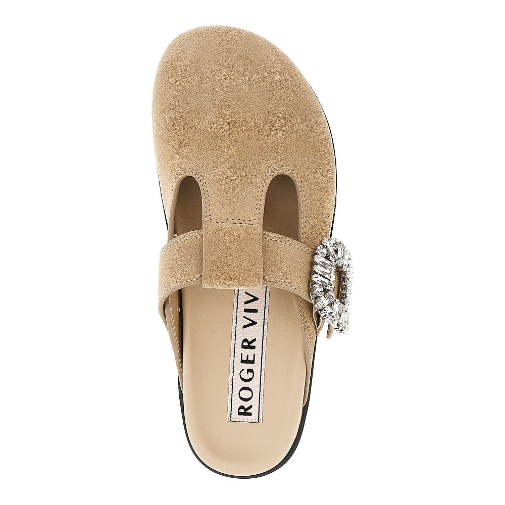 'Slidy Viv'' suede leather mules