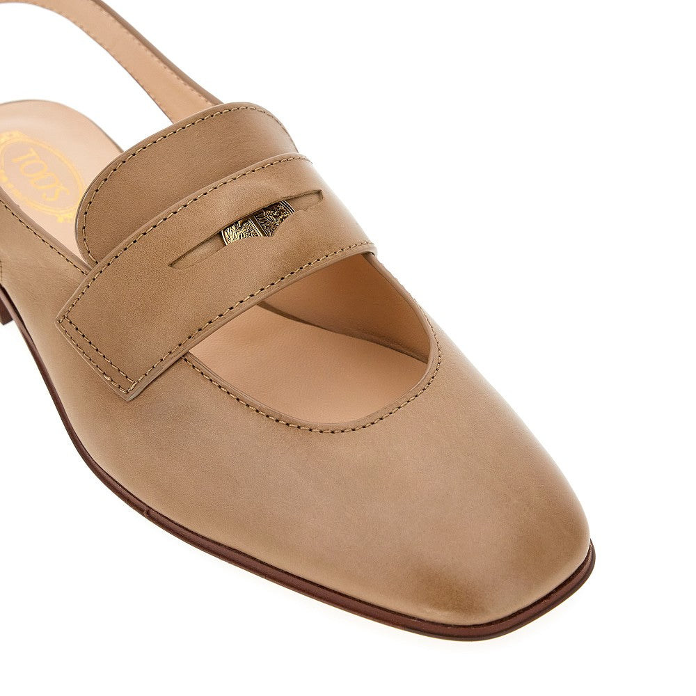 Leather Slingback loafers