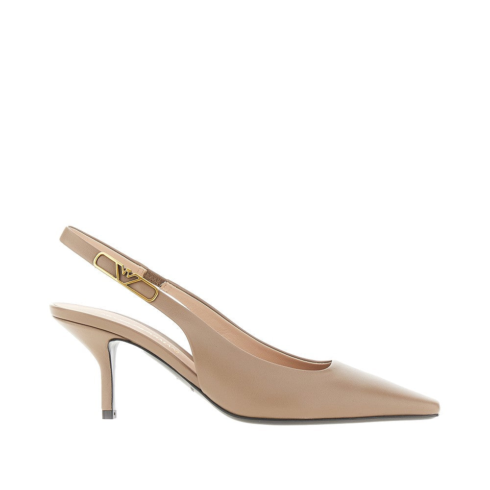Nappa leather slingback pumps