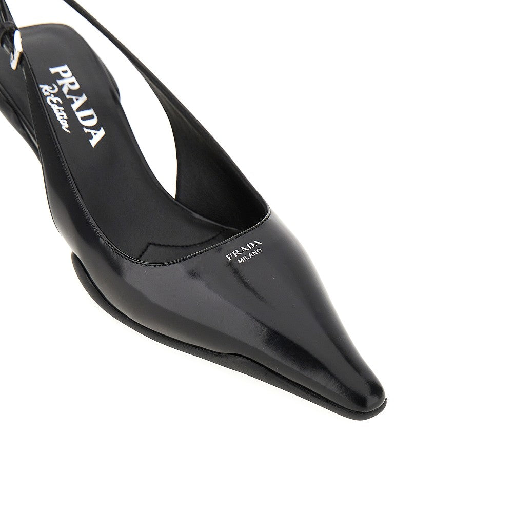 Slingback Re-Edition in pelle spazzolata
