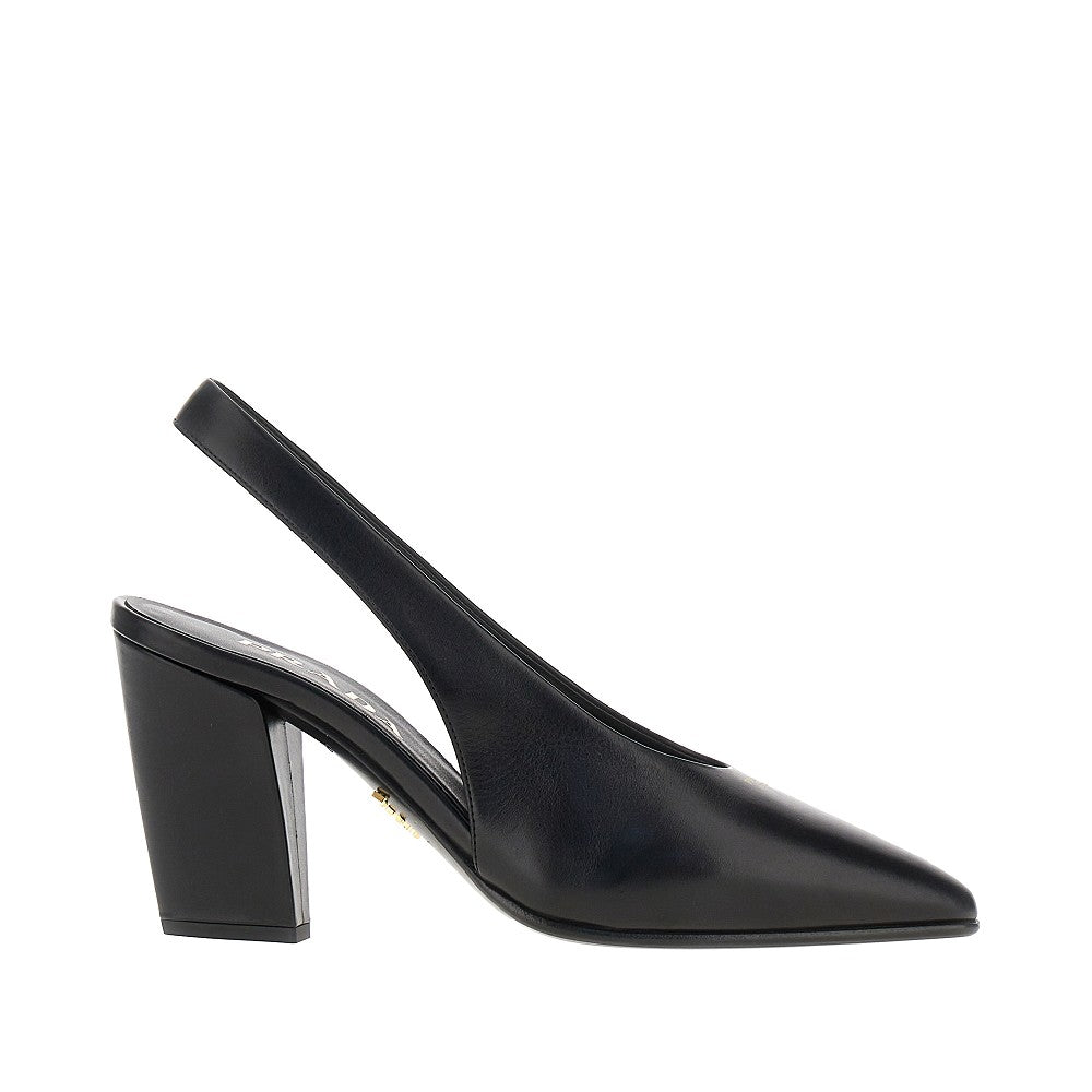 Décolleté slingback in pelle