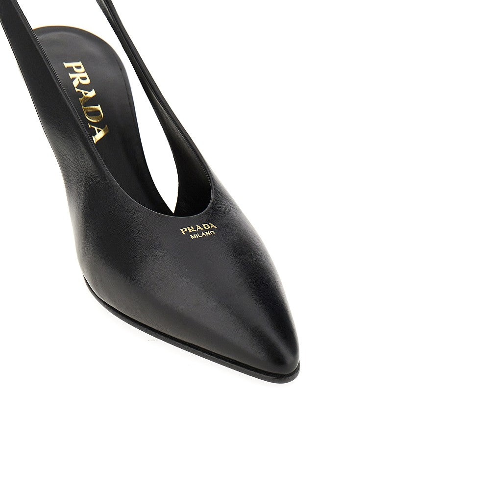 Décolleté slingback in pelle