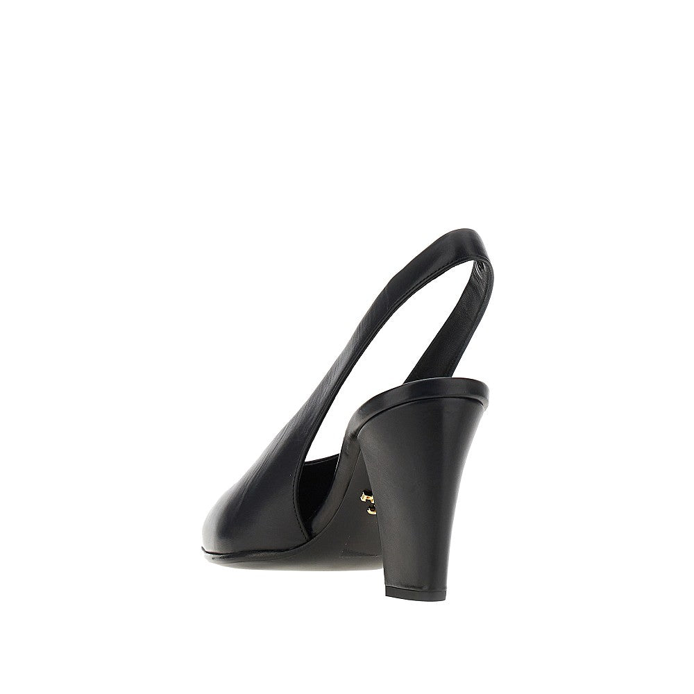 Décolleté slingback in pelle