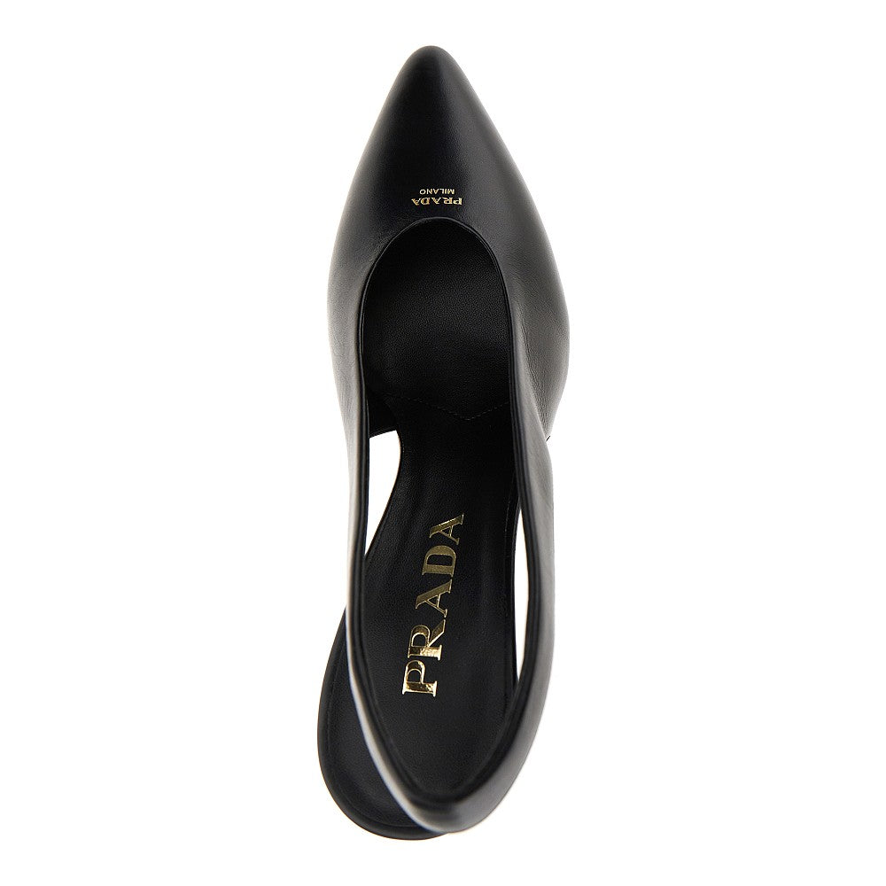 Décolleté slingback in pelle
