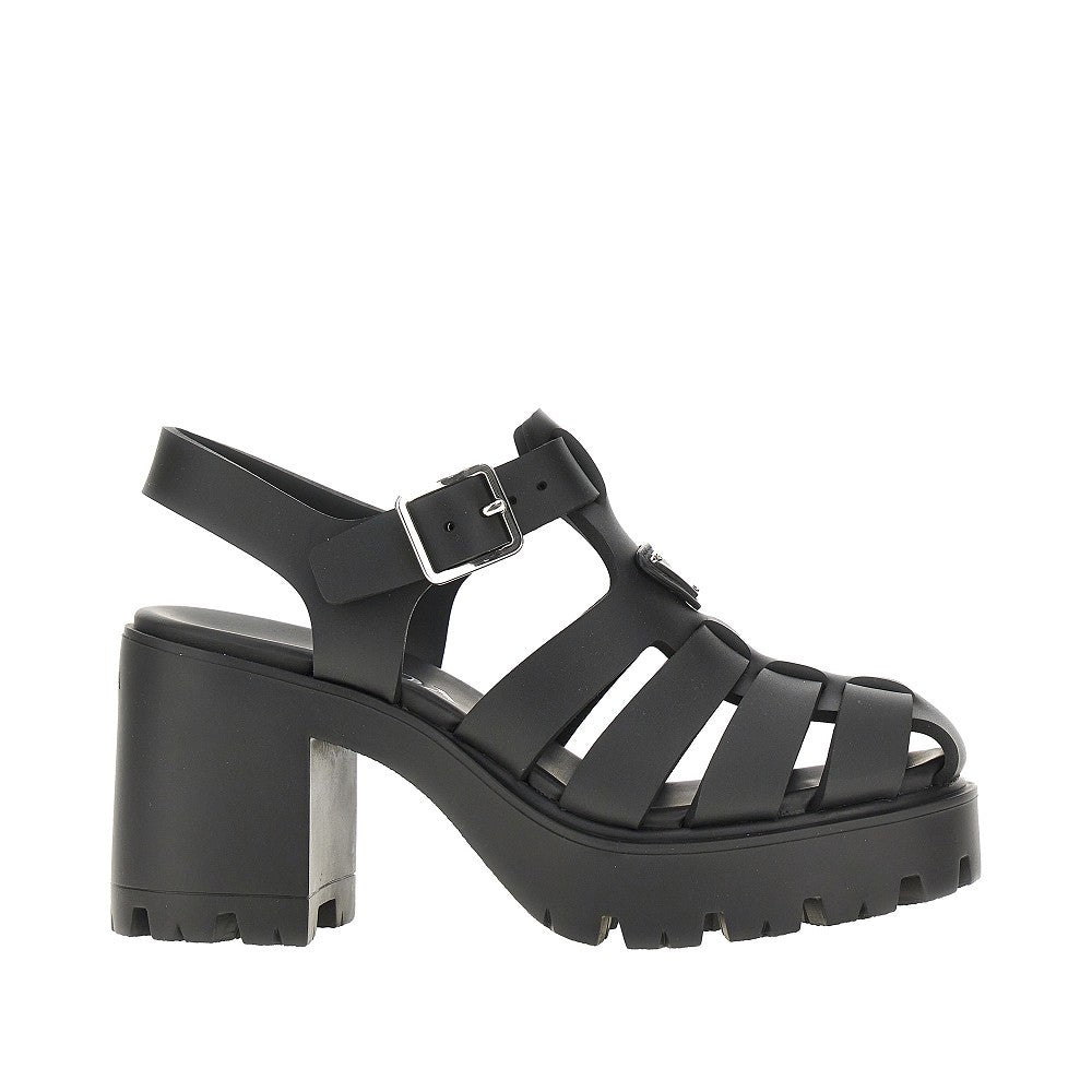 Rubbed heeled Monolith sandals