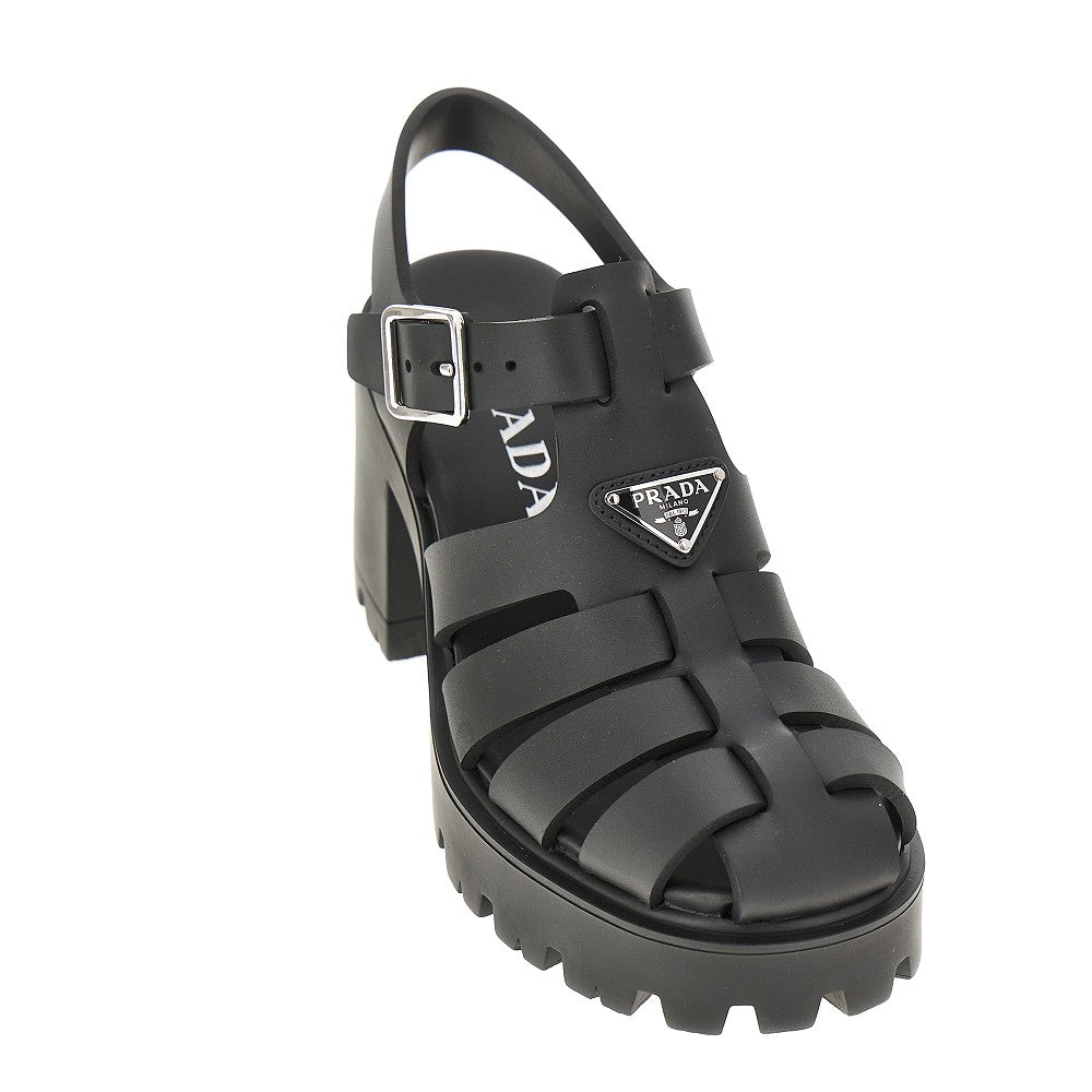 Rubbed heeled Monolith sandals