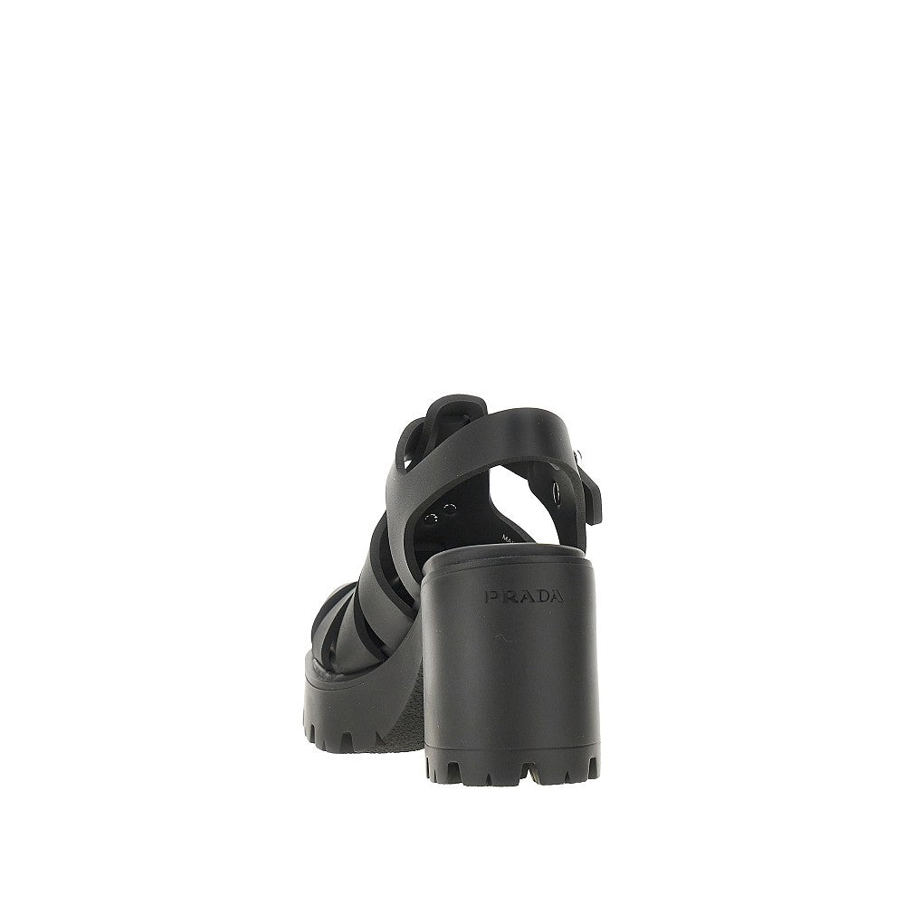 Rubbed heeled Monolith sandals