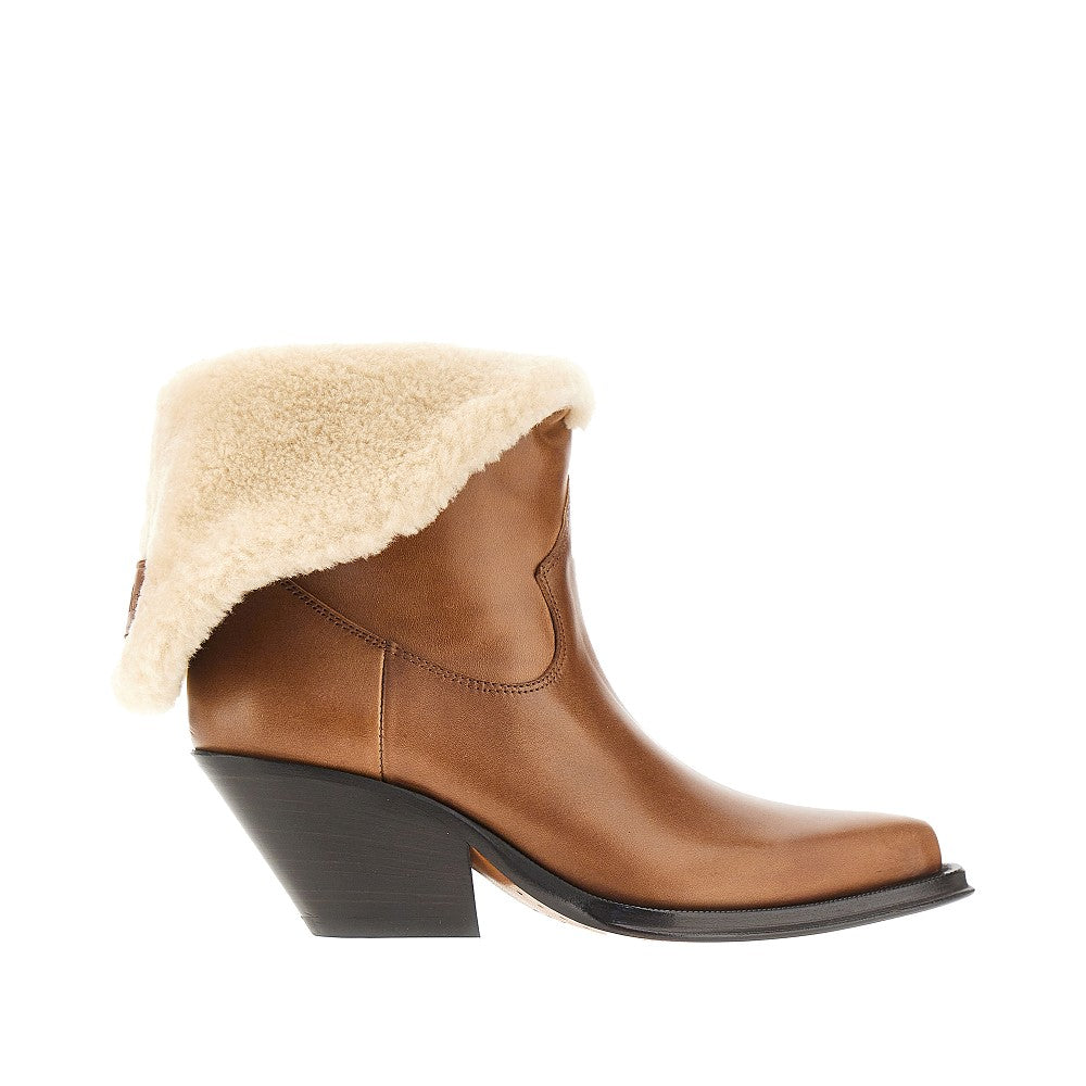 'Azelan' leather and shearling boots