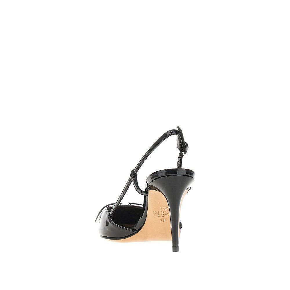 Patent leather slingback pumps
