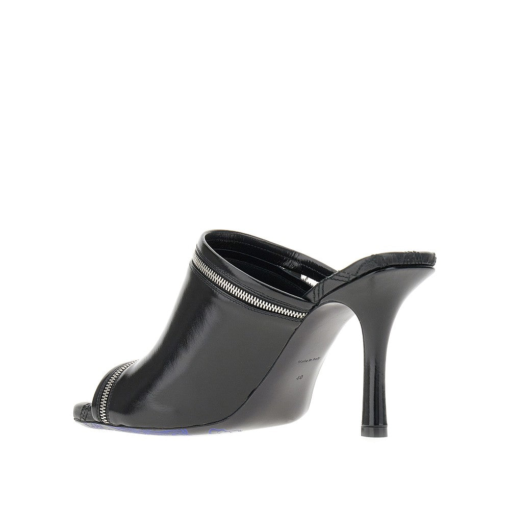 Glossy Leather &#39;Peep&#39; sandals