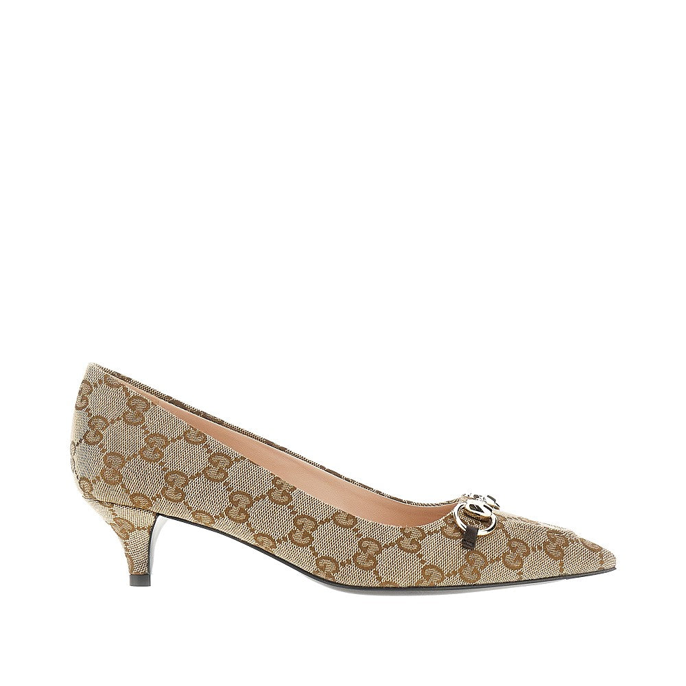 GG fabric pumps with Horsebit detail