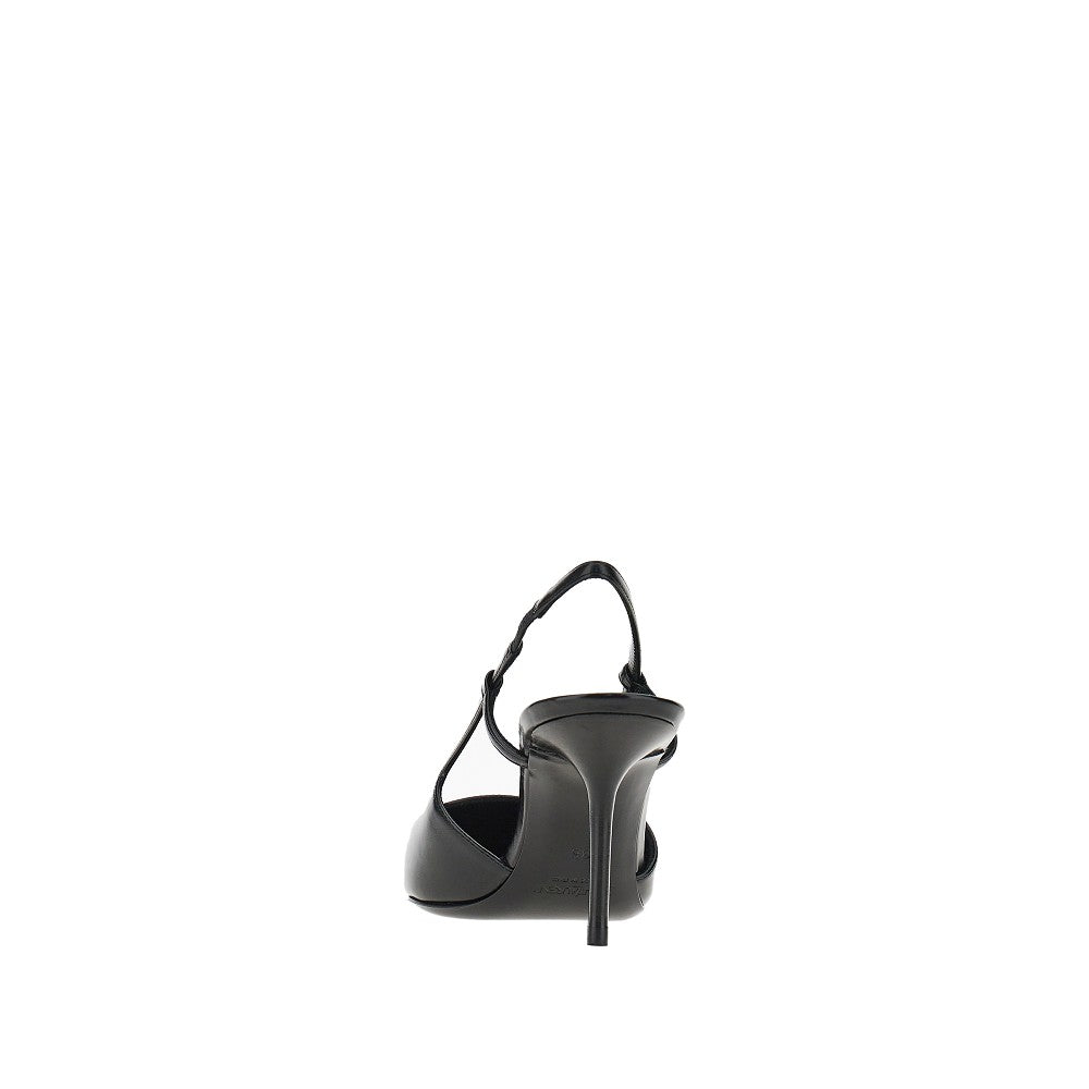 'Jeanne' smooth leather slingback pumps