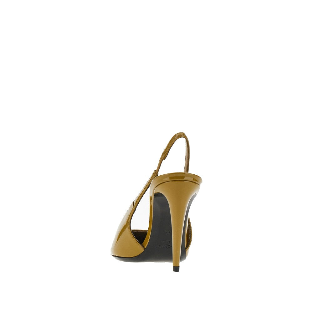 'Guermantes' patent leather slingback pumps