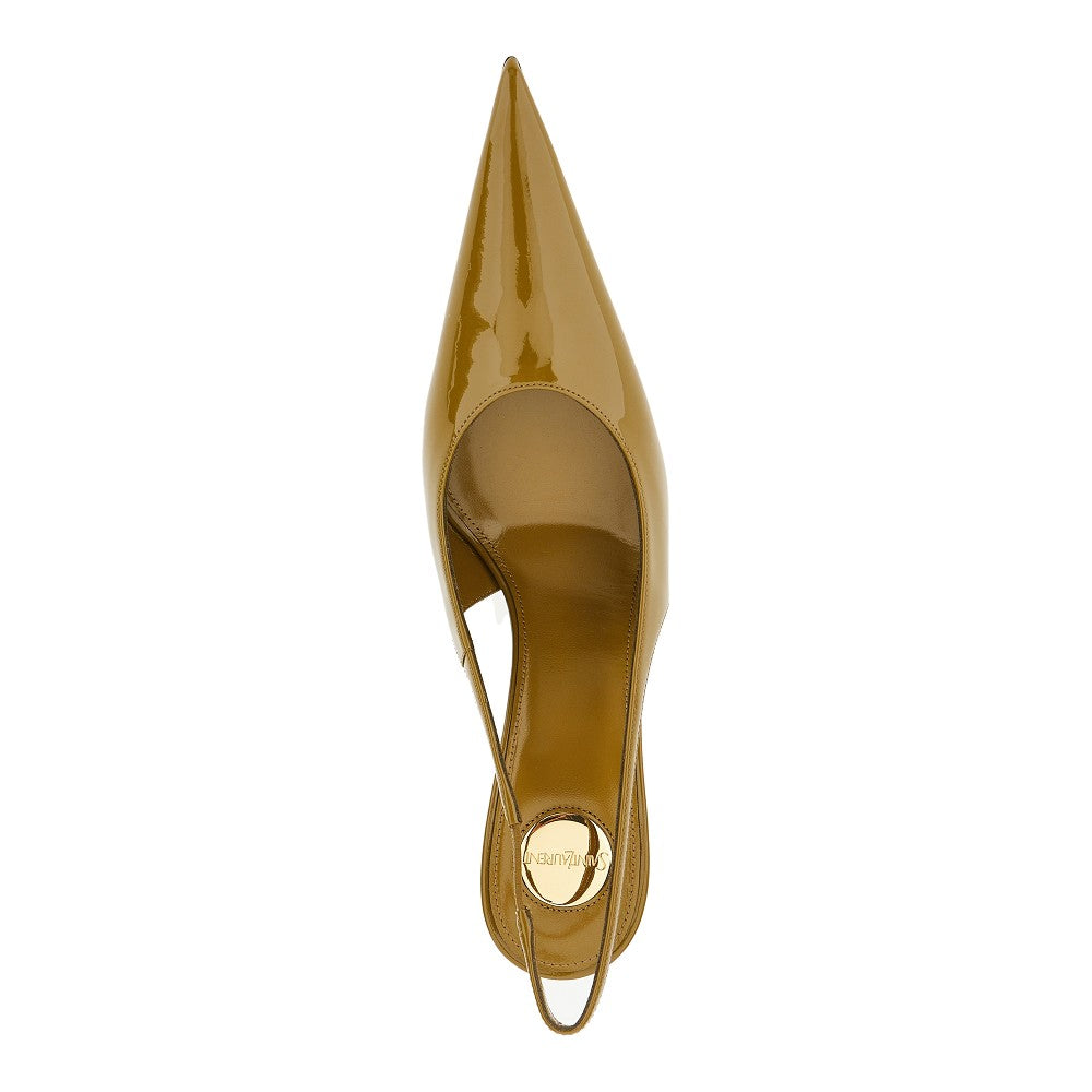 'Guermantes' patent leather slingback pumps