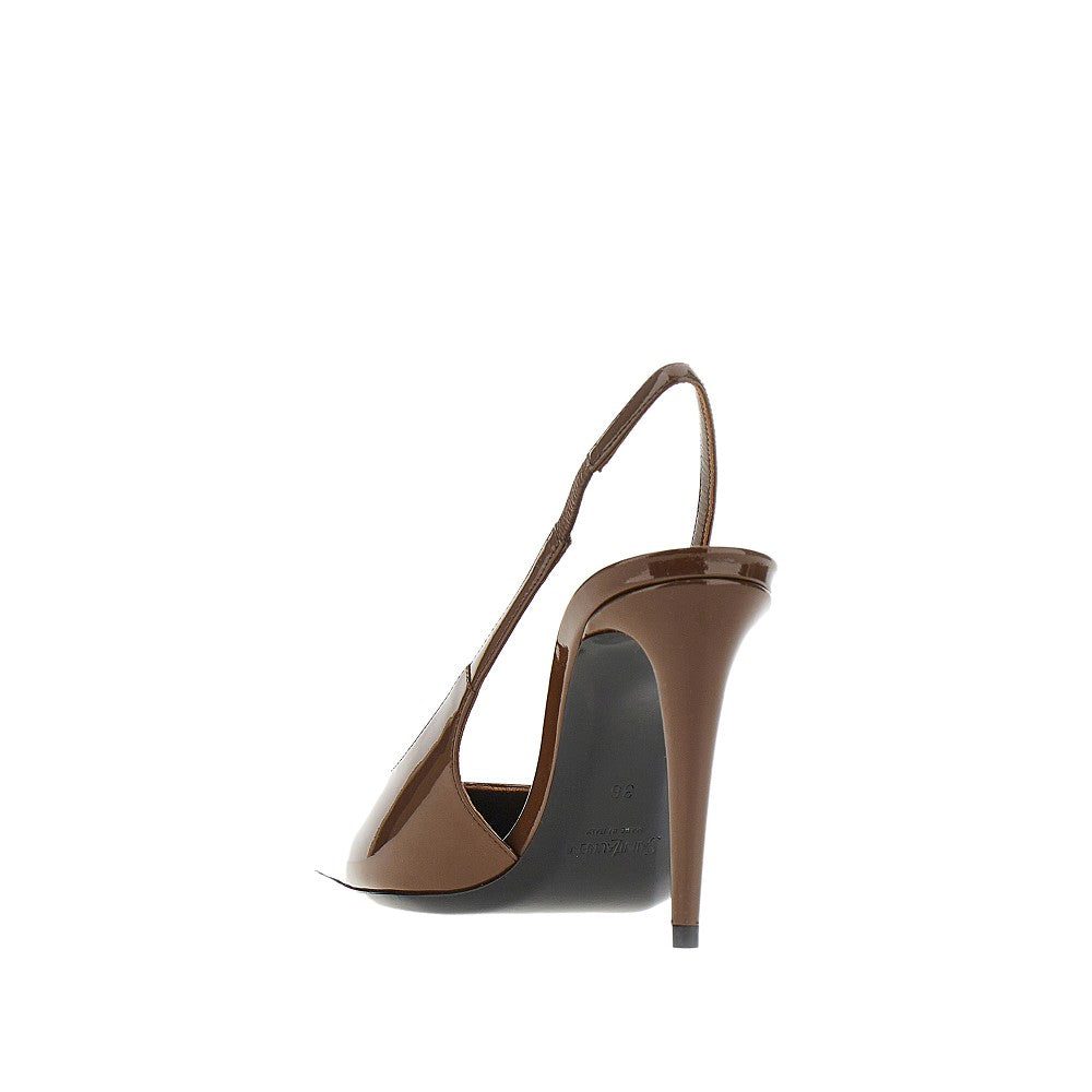 'Guermantes' patent leather slingback pumps