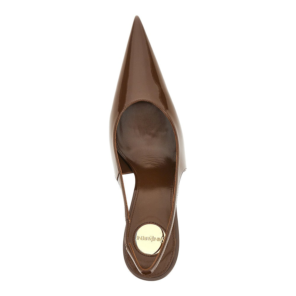 'Guermantes' patent leather slingback pumps