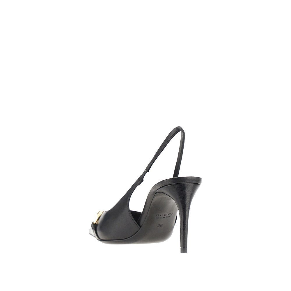'Donna' leather slingback pumps