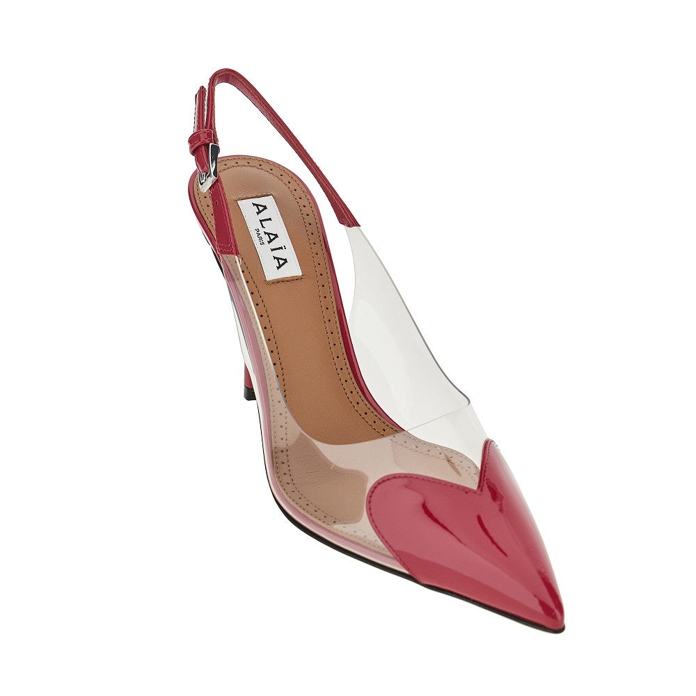 Slingback 'Le Coeur' in PVC e pelle