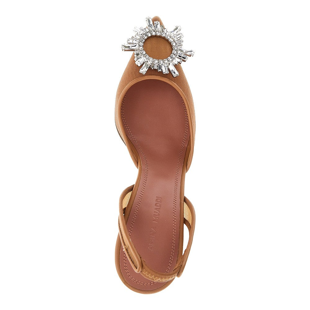 'Begum Sling' mesh slingback pumps