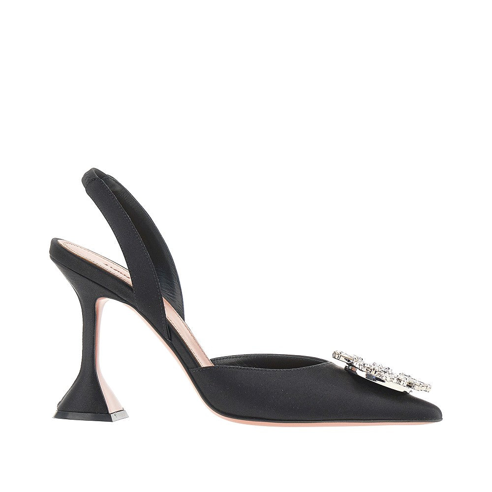 'Begum Sling' satin slingback pumps