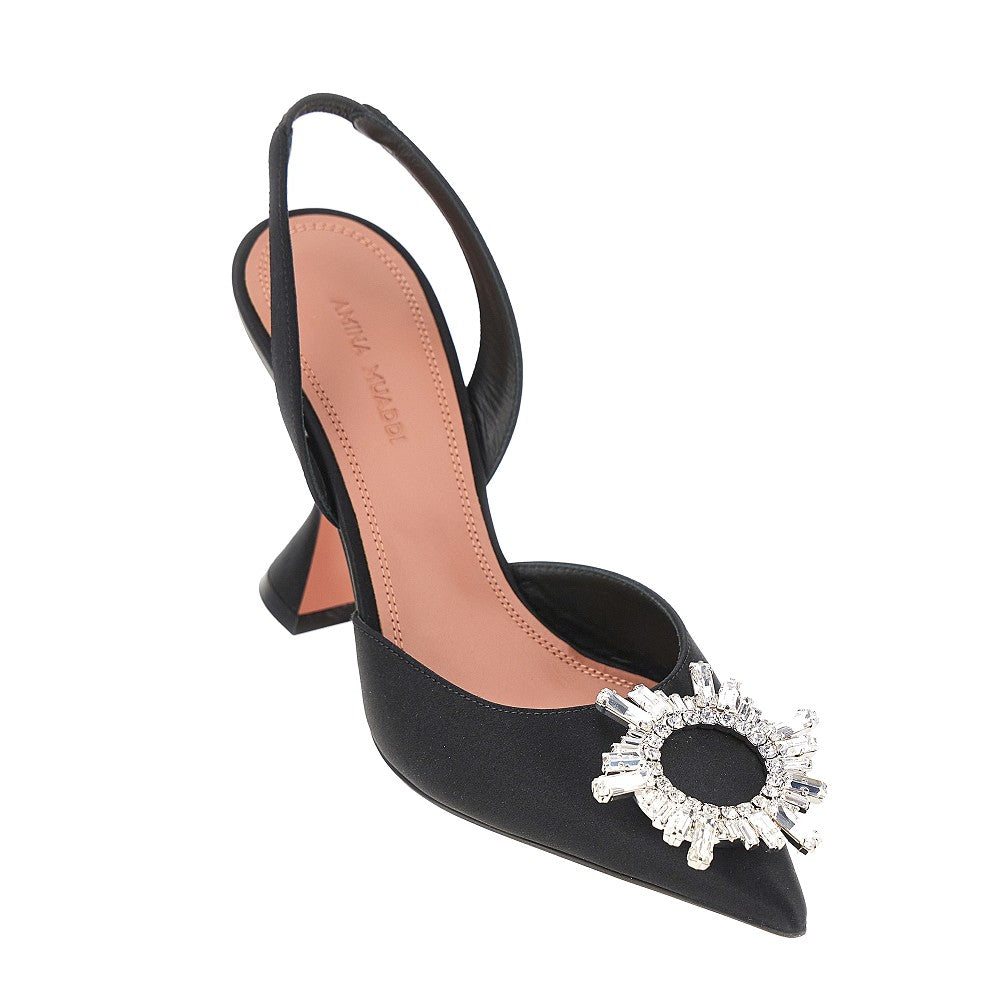 'Begum Sling' satin slingback pumps
