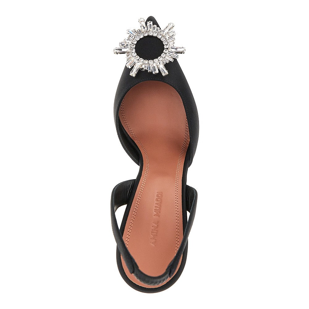 'Begum Sling' satin slingback pumps