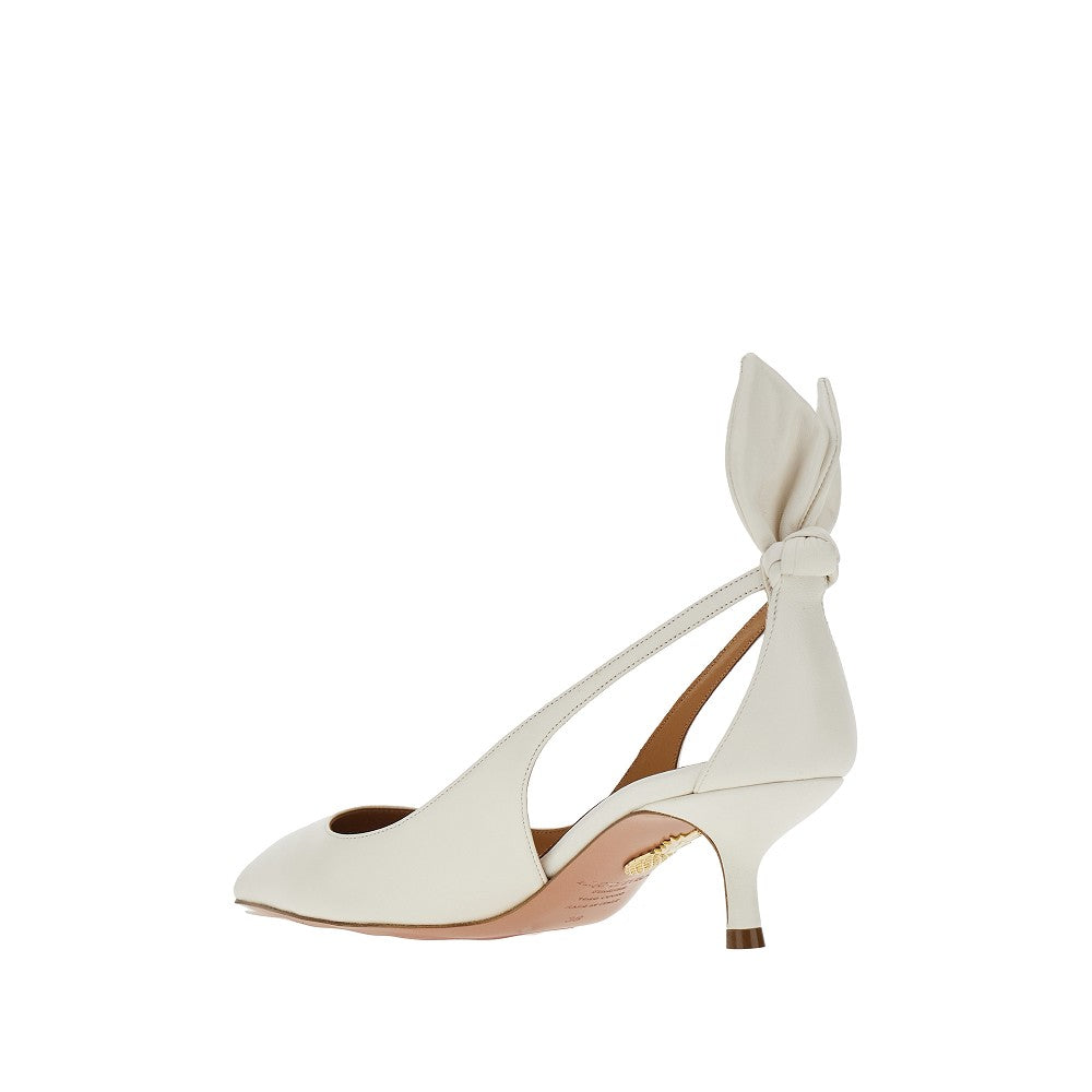 Nappa leather bow-tie pump