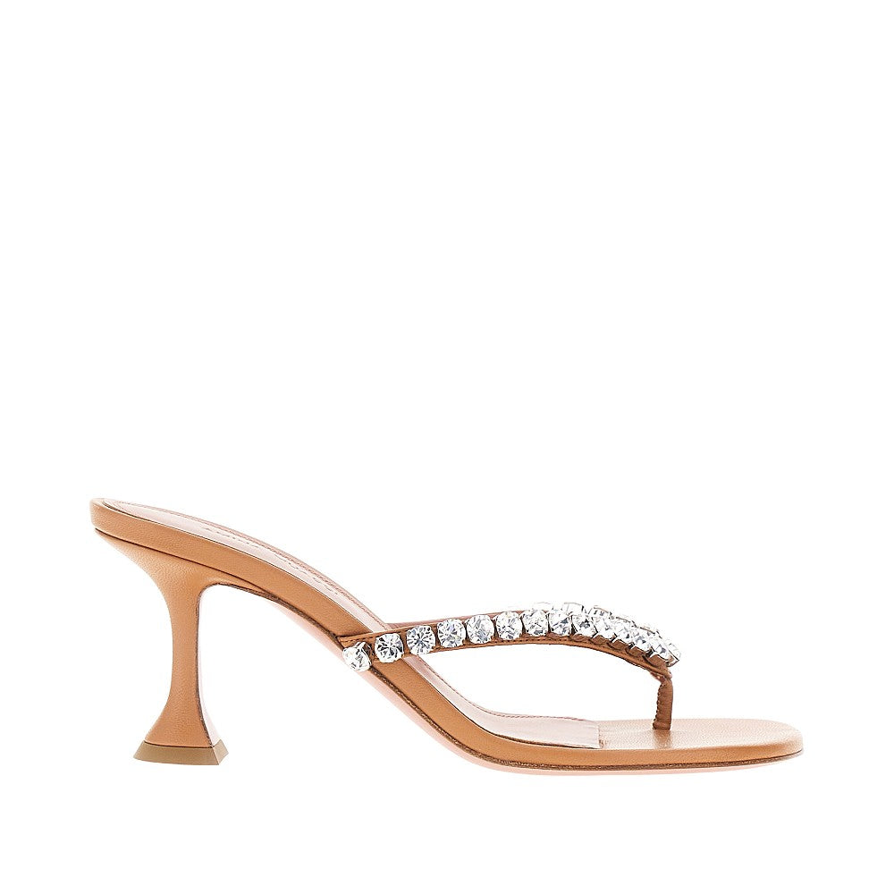 'Gigi' nappa leather heeled thongs