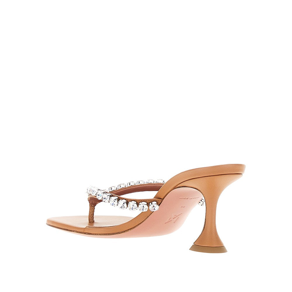 'Gigi' nappa leather heeled thongs