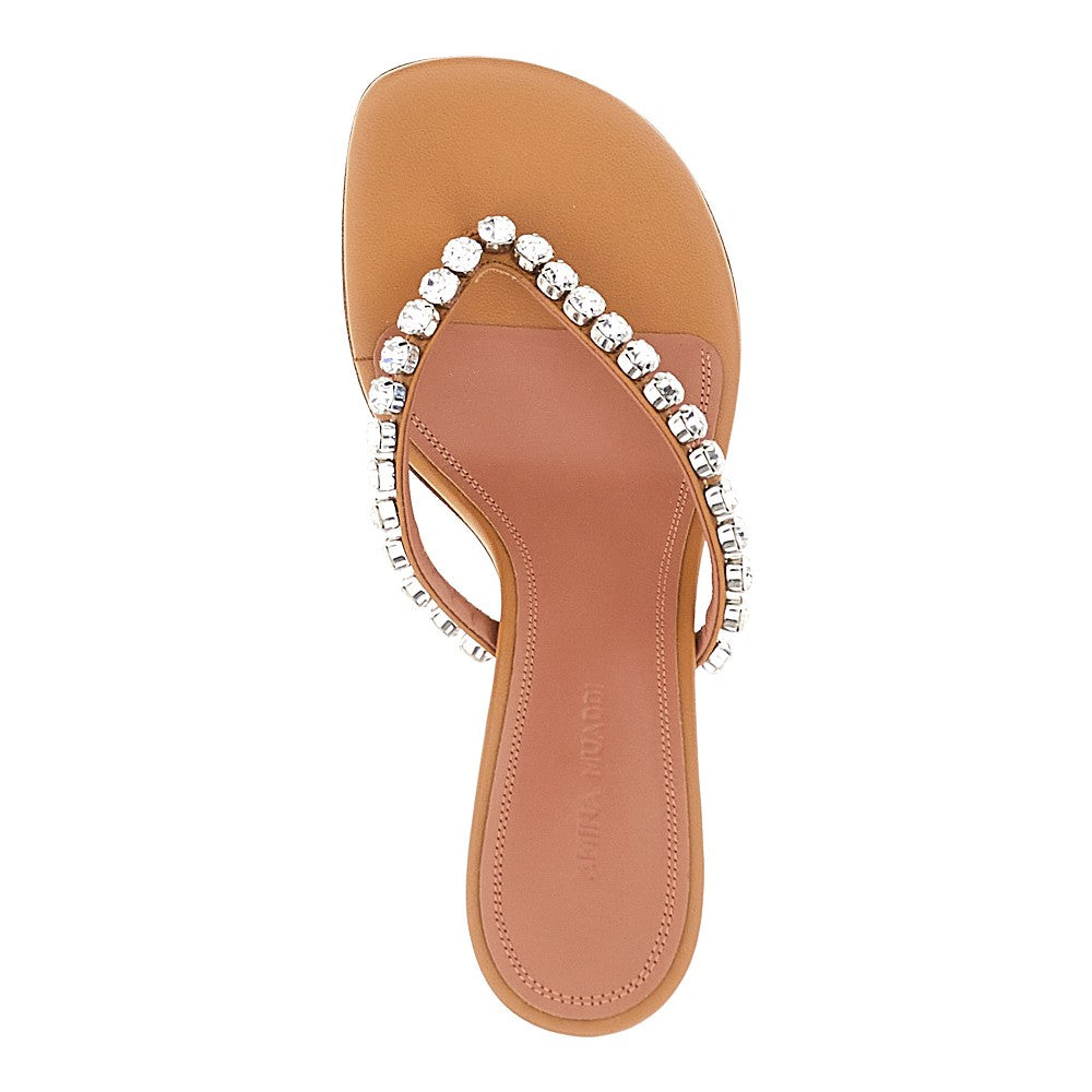 'Gigi' nappa leather heeled thongs