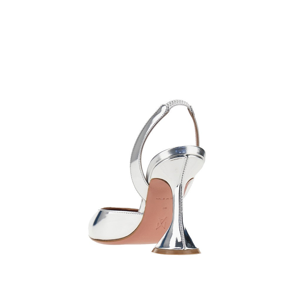 'Holli' metallized leather slingback pumps