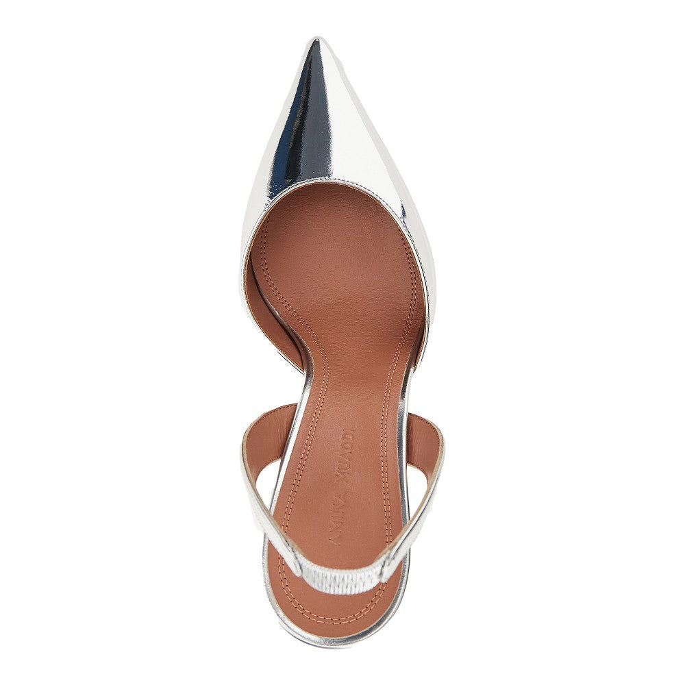 'Holli' metallized leather slingback pumps