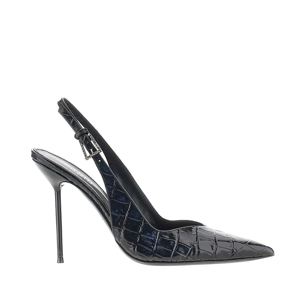 Croco-embossed leather 'Lidia' slingback pump