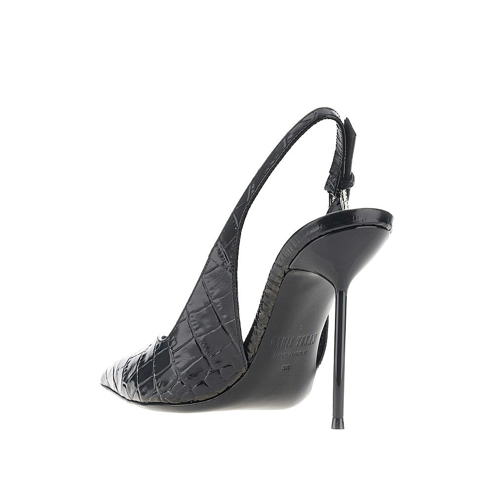 Croco-embossed leather 'Lidia' slingback pump