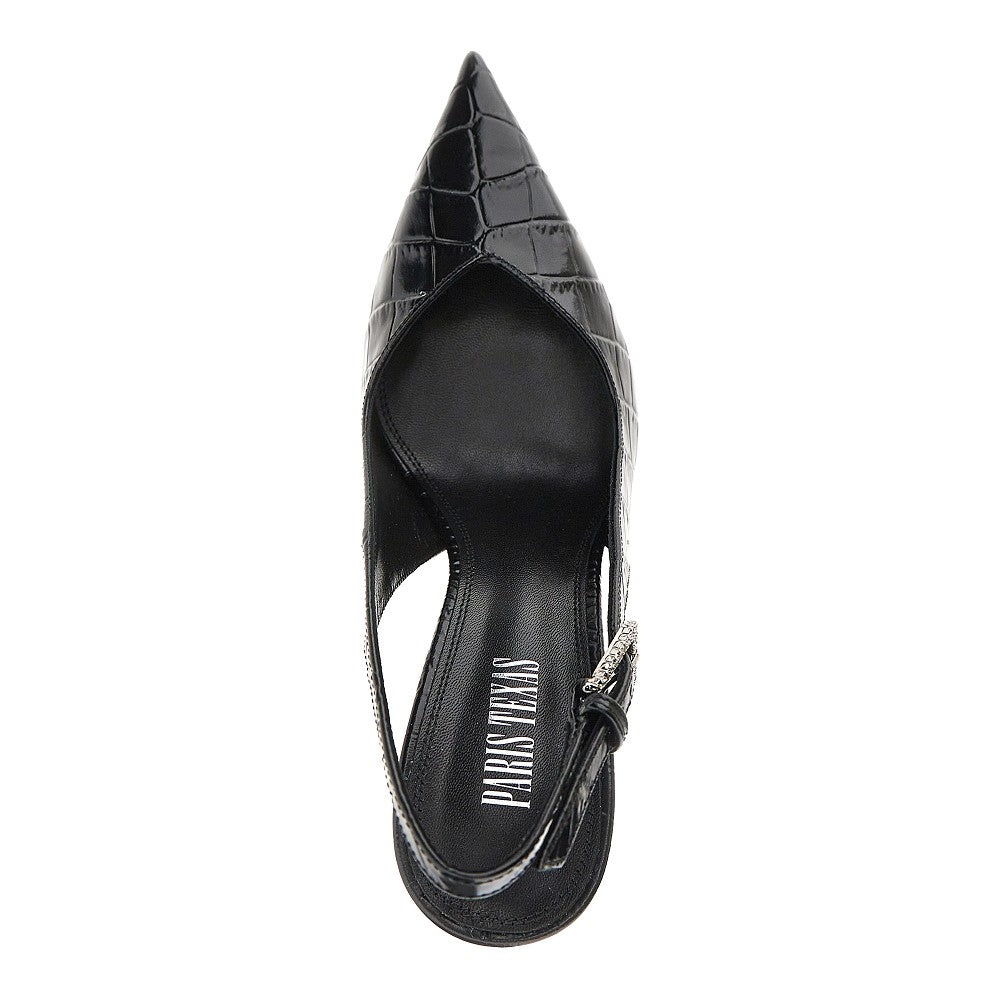Croco-embossed leather 'Lidia' slingback pump